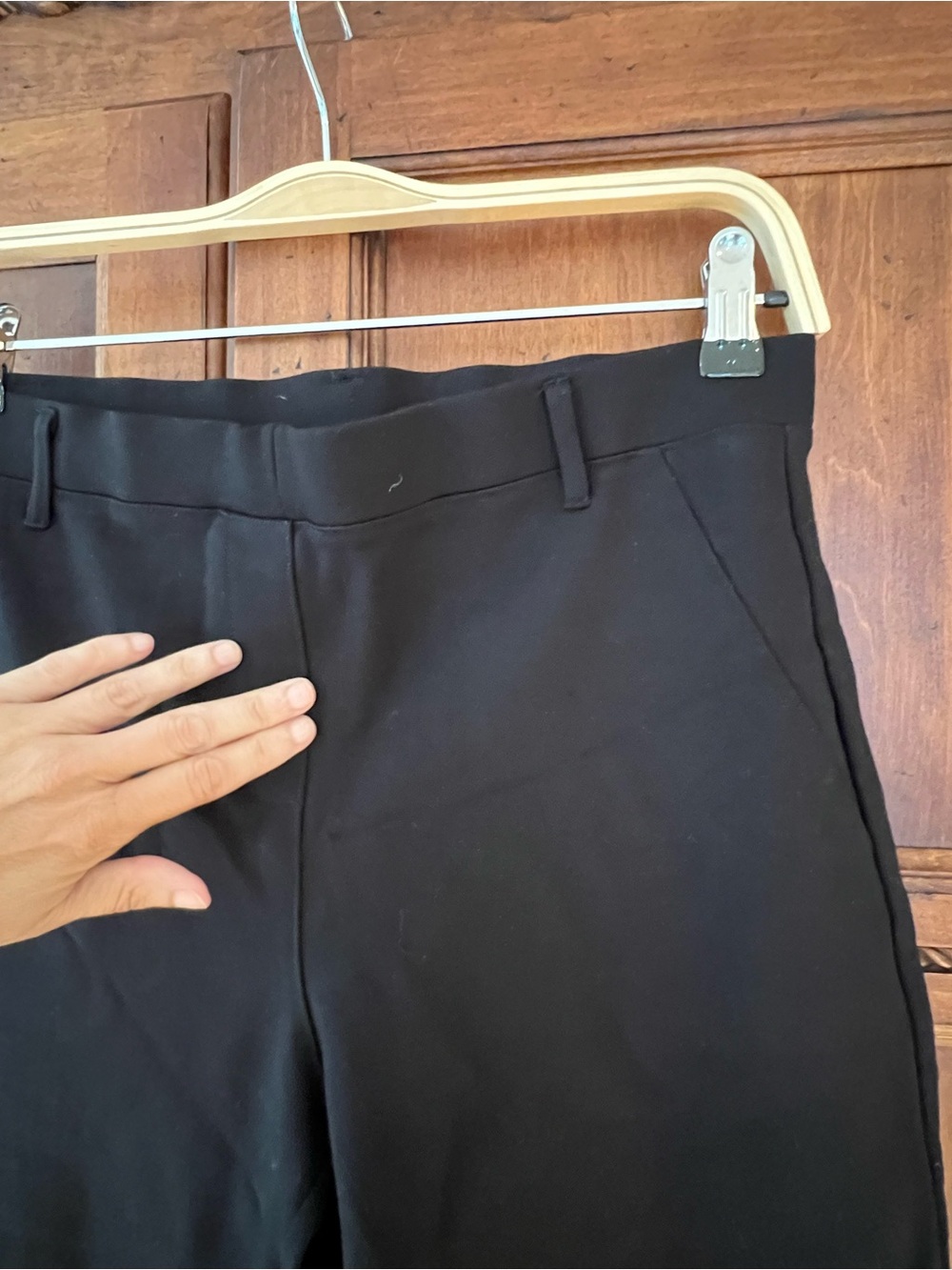 NWOT Qunice Black Wide Leg Trousers | Size M | Stretch Material - Belt Loops - Picture 7 of 11